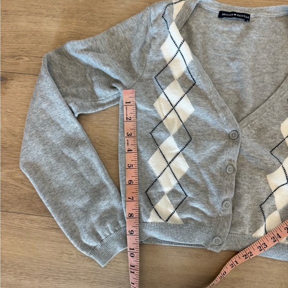 Brandy Melville‎ Argyle Preppy Sweater Cardigan - Picture 5 of 6